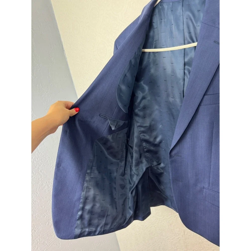 Michael Kors Mens Blue Wool Blend 2 Button Blazer‎ Sport Coat Jacket 40R 40 R